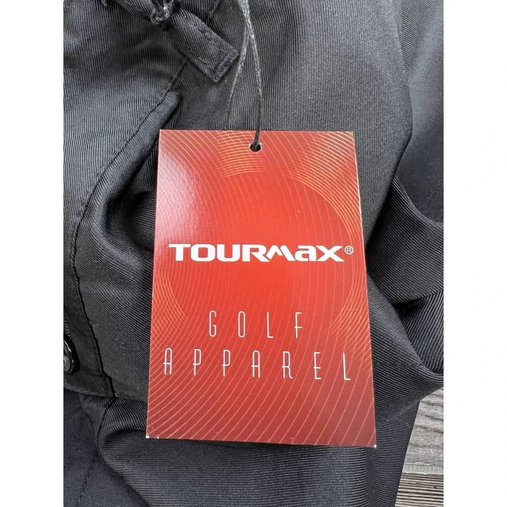 NWT Tourmax Size 42/9 Men's Black Golf Shorts Flat Front Chino Casual Resort‎